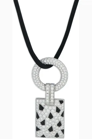 Cartier 18kt Panthère de Weißgoldhalskette mit Diamanten und Onyx