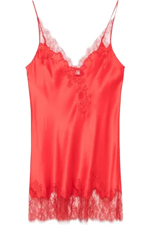 CARINE GILSON Camisole-Kleid aus Seidensatin