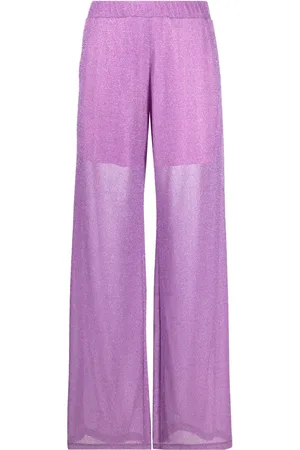 AMEN Wide-Leg-Hose in Metallic-Optik