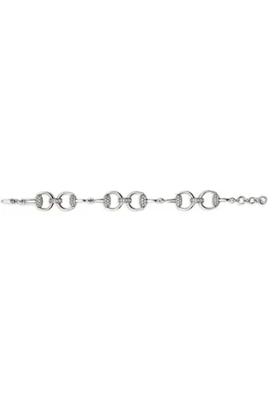 Gucci 18kt Horsebit Weißgoldarmband mit Diamant