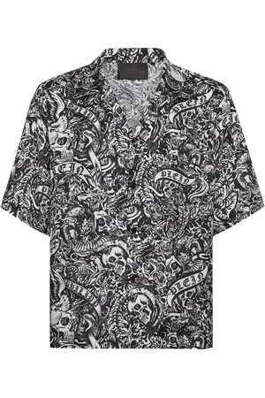 Philipp Plein Tattoo Hemd aus Seide