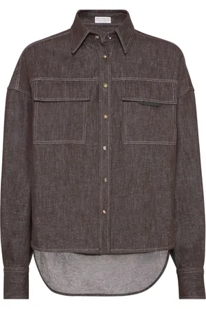 Brunello Cucinelli Hemd mit Kontrastfutter