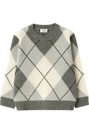 Il gufo Pullover mit Rautenmuster