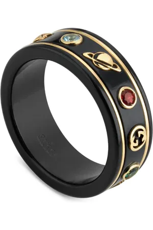 Gucci 18kt Icon Gelbgoldring mit Topas und Korund