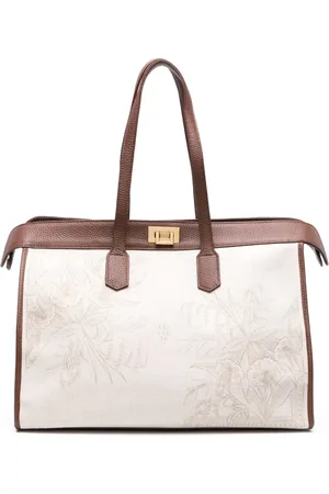 ELEVENTY Shopper aus Canvas mit Blumen-Print