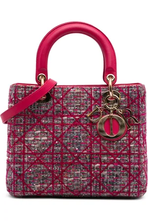 Dior 2012 mittelgroße Macrocannage Lady Dior Satchel-Tasche aus Tweed