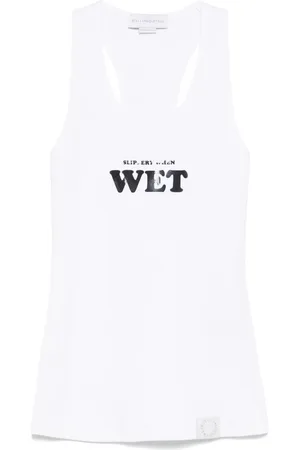 Stella McCartney Tanktop mit gummiertem Slogan-Print