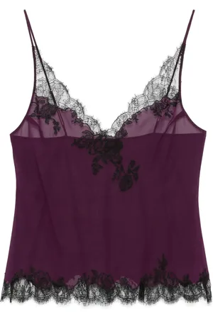 CARINE GILSON Camisole-Top aus Calais-Caudry-Spitze