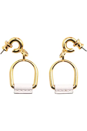 Hermès 2010-2024 vergoldete Heritage Equestre Etrier Hängeohrstecker