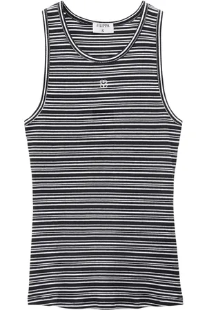 Filippa K Gestreiftes Feinripp-Trägershirt aus Bio-Baumwolle