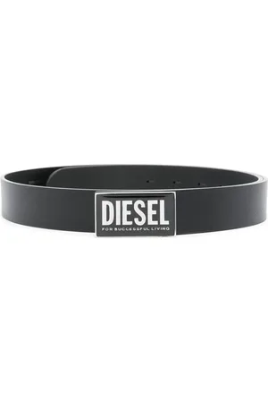 Diesel Ledergürtel mit Logo-Schild