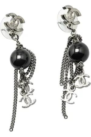 CHANEL 2009 CC Chain Hängeohrstecker aus Silber