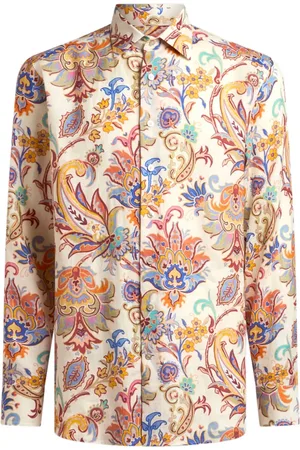 Etro Leinenhemd mit Paisley-Print