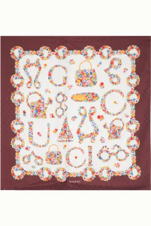 Gucci Seidenschal mit floralem GG-Jacquard