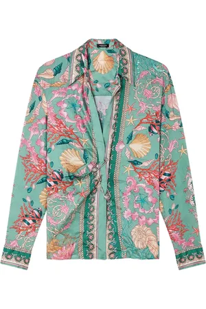 VERSACE Wickelhemd mit Blumen-Print