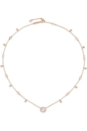 Gucci 18kt Gourmette Rotgoldhalskette mit Diamanten