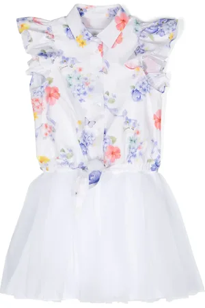 Lapin House Tüllkleid mit Blumen-Print