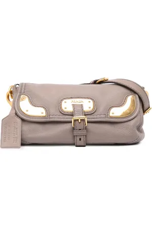 Prada 2000-2024 Visone Sfumato Cervo Flap Schultertasche