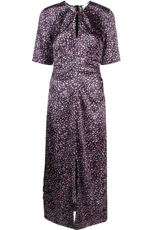 Ganni Seidenkleid mit Blumen-Print