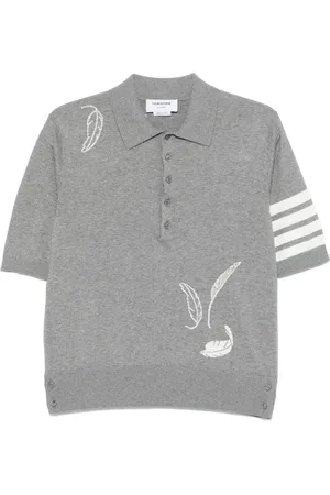 Thom Browne Poloshirt mit Feder-Intarsie