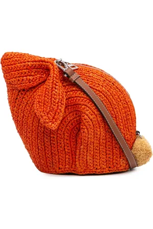 Loewe 2016-2024 mini Bunny Umhängetasche aus Raffiabast