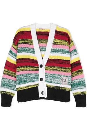 Nº21 Melierter Cardigan mit V-Ausschnitt