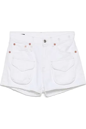 R13 Jeans-Shorts im Distressed-Look