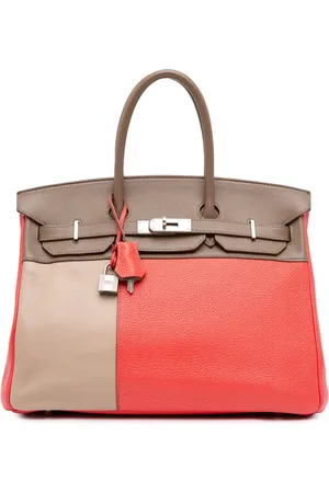 Hermès 2012 Tricolor Clemence and Swift Birkin Cascade Retourne Handtasche 35cm
