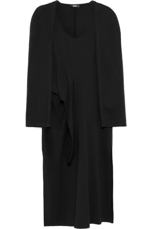 GOEN.J Geripptes Kleid im Cape-Stil