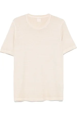 120% Lino T-Shirt mit Logo-Stickerei
