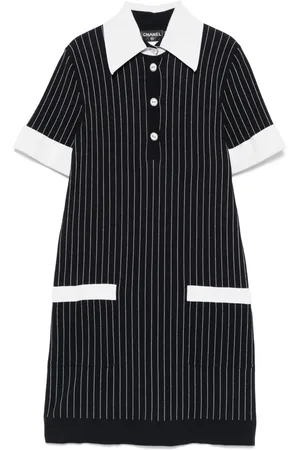CHANEL 2010s pinstriped mini dress