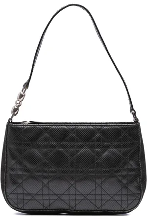 Dior 2001 Cannage Schultertasche mit perforiertem Kalbsleder