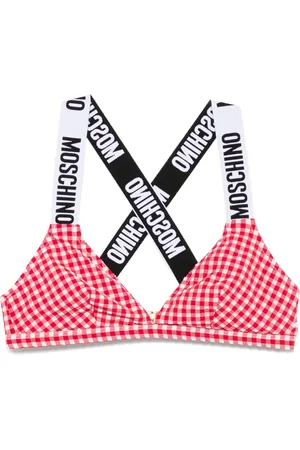 Moschino Bikinioberteil mit Vichy-Karomuster