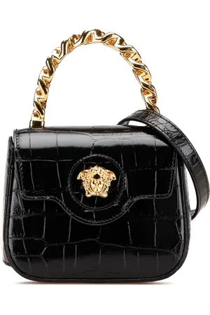 VERSACE 2000-2024 mini La Medusa Satchel-Tasche mit Kroko-Effekt