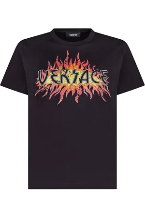 VERSACE T-Shirt mit Flammen-Print