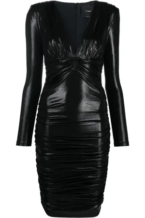 Pinko Gerafftes Kleid mit V-Ausschnitt