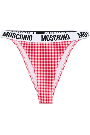 Moschino Bikinihöschen mit Vichy-Karomuster
