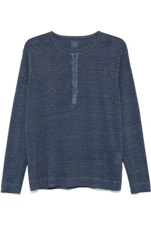 120% Lino Henley-T-Shirt aus Leinen