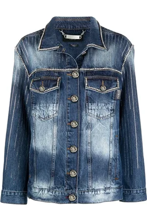 Philipp Plein Jeansjacke mit Kristallverzierung