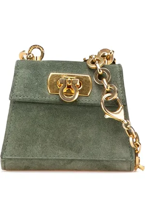 Salvatore Ferragamo 2000-2024 mini Gancini Umhängetasche aus Wildleder mit Kette