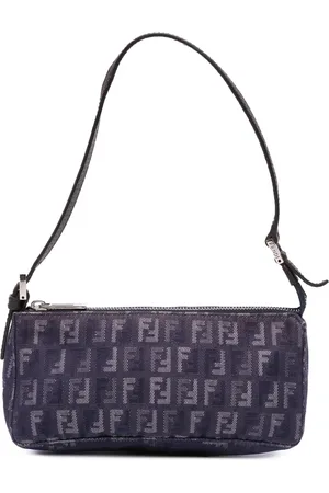 Fendi 2000-2010 Zuccino Pochette Schultertasche aus Denim