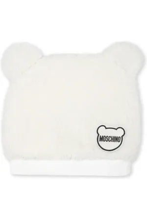 Moschino Beanie aus Faux Shearling mit Logo-Applikation