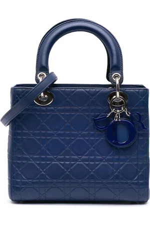 Dior 2013 mittelgroße Ultra Matte Cannage Lady Dior Satchel-Tasche aus Kalbsleder mit Prägung