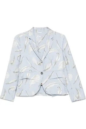 Thom Browne Seidenblazer mit Feder-Print