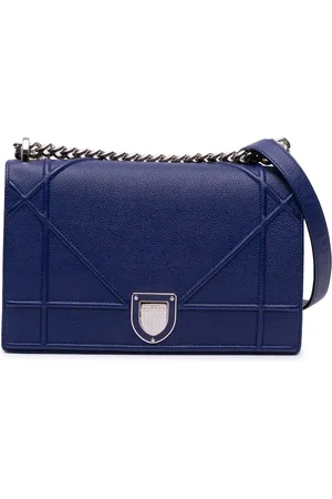 Dior 2016 mittelgroße Diorama Flap Umhängetasche aus gekörntem Kalbsleder