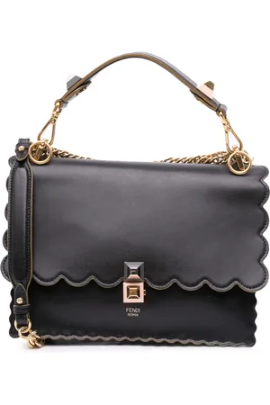 Fendi 2010-2025 mittelgroße Kan I Satchel-Tasche mit Wellensaum