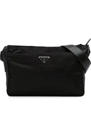 Prada 2000-2013 Tessuto Schultertasche mit Reißverschluss