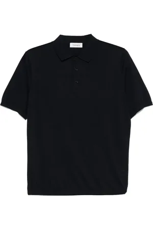 KANGRA CASHMERE Fein geripptes Poloshirt