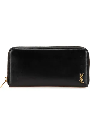 Saint Laurent 2000-2024 kleines Cassandre Portemonnaie aus Leder mit Rundumreißverschluss
