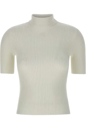 Courrèges Reedition Oberteil mit Logo-Stickerei